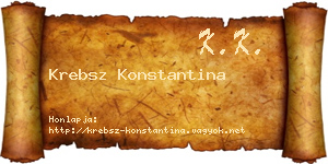 Krebsz Konstantina névjegykártya